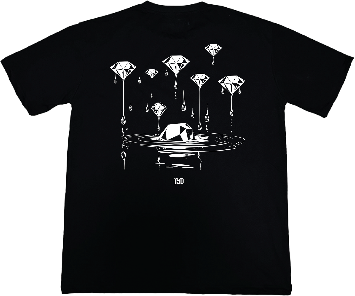 Diamond Drip Oversized T Shirt - Black